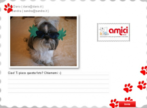 Cartolina virtuale con cane